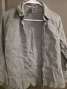Eileen Fisher Lightweight Linen Shirt Jacket — Sage